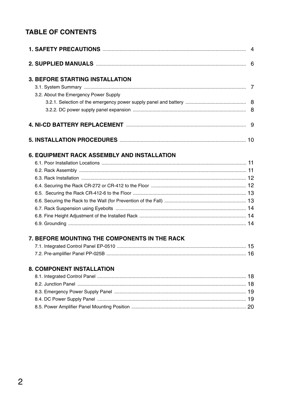 Toa FS-970 SERIES User Manual | Page 2 / 56
