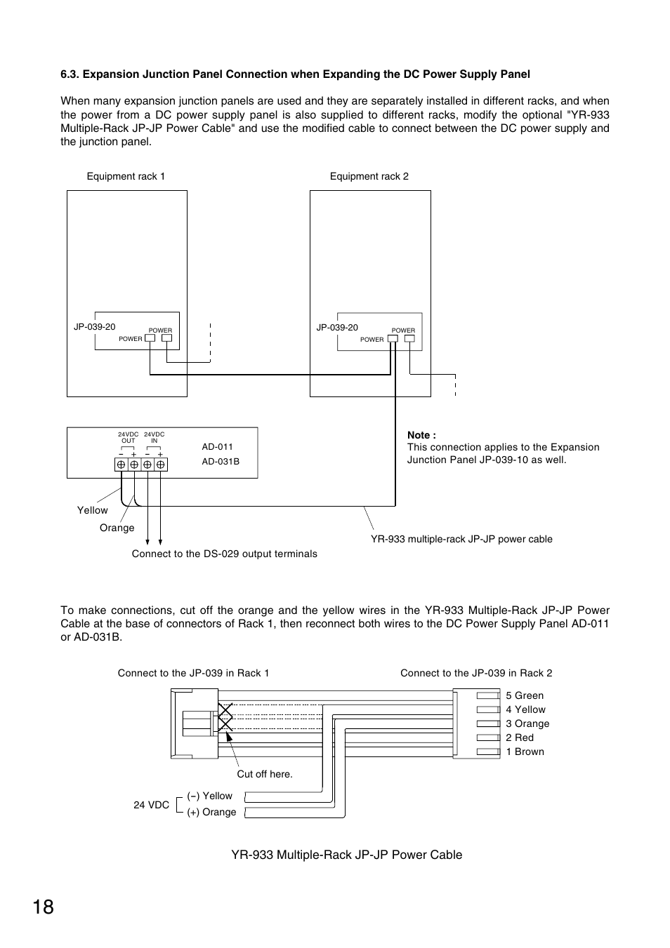 Yr-933 multiple-rack jp-jp power cable | Toa FS-971 SERIES User Manual | Page 18 / 44