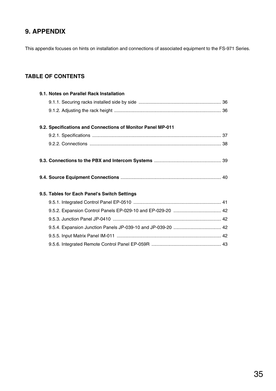 Appendix | Toa FS-971 SERIES User Manual | Page 35 / 44