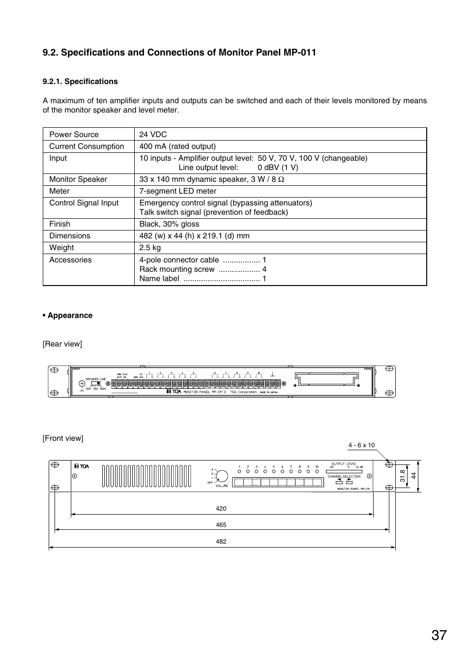 Toa FS-971 SERIES User Manual | Page 37 / 44