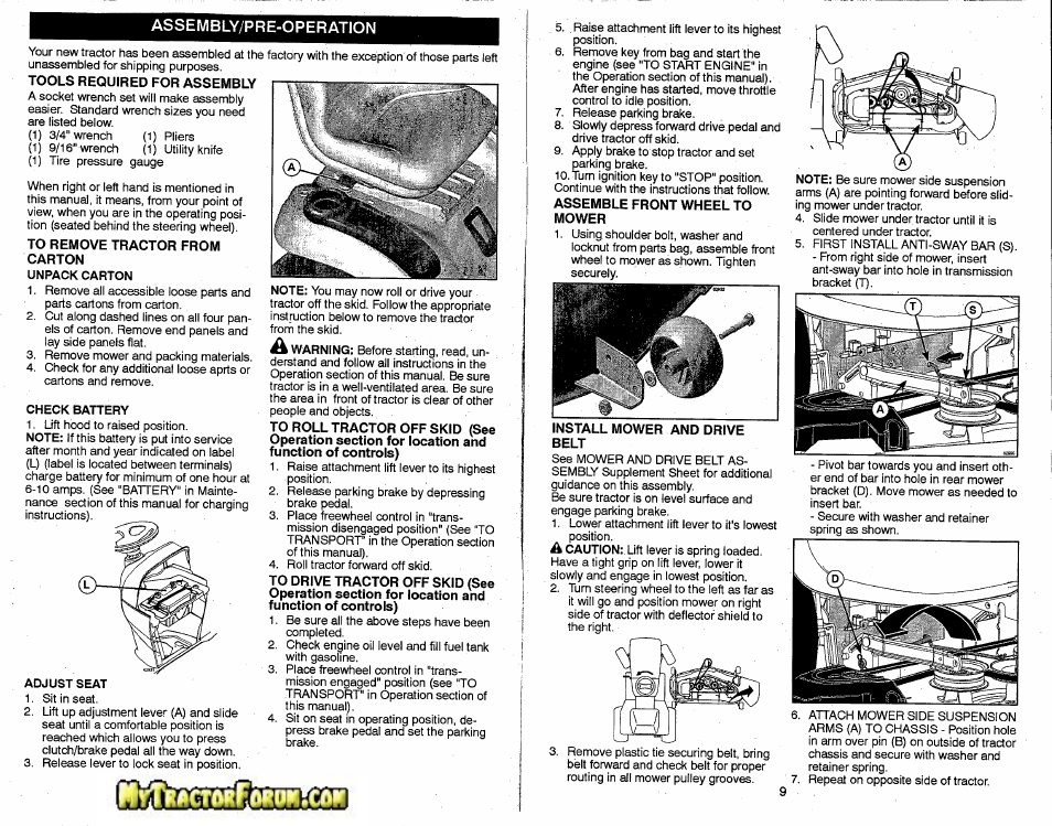 Assembly/pre-operation | Craftsman 917.28746 User Manual | Page 5 / 18