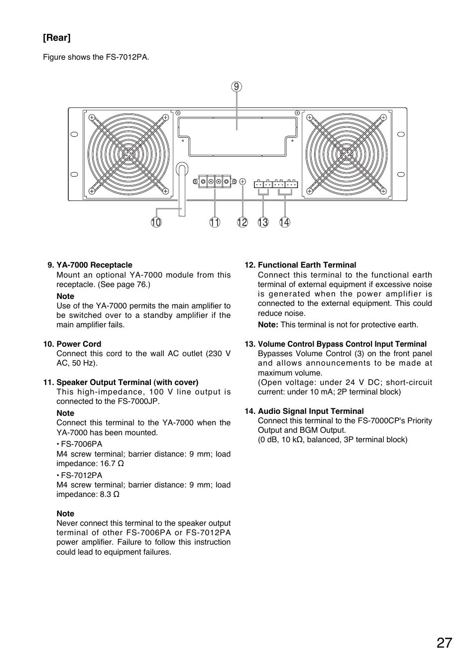 Toa FS-7000 SERIES Installation User Manual | Page 27 / 92