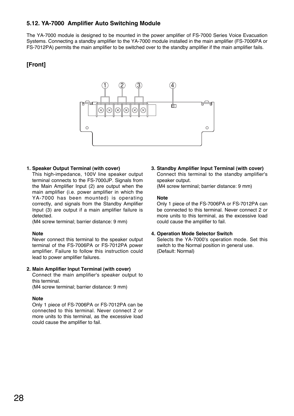 Toa FS-7000 SERIES Installation User Manual | Page 28 / 92