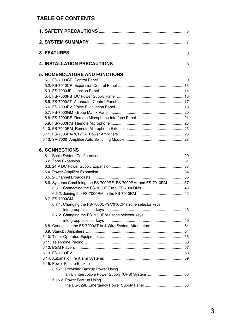 Toa FS-7000 SERIES Installation User Manual | Page 3 / 92