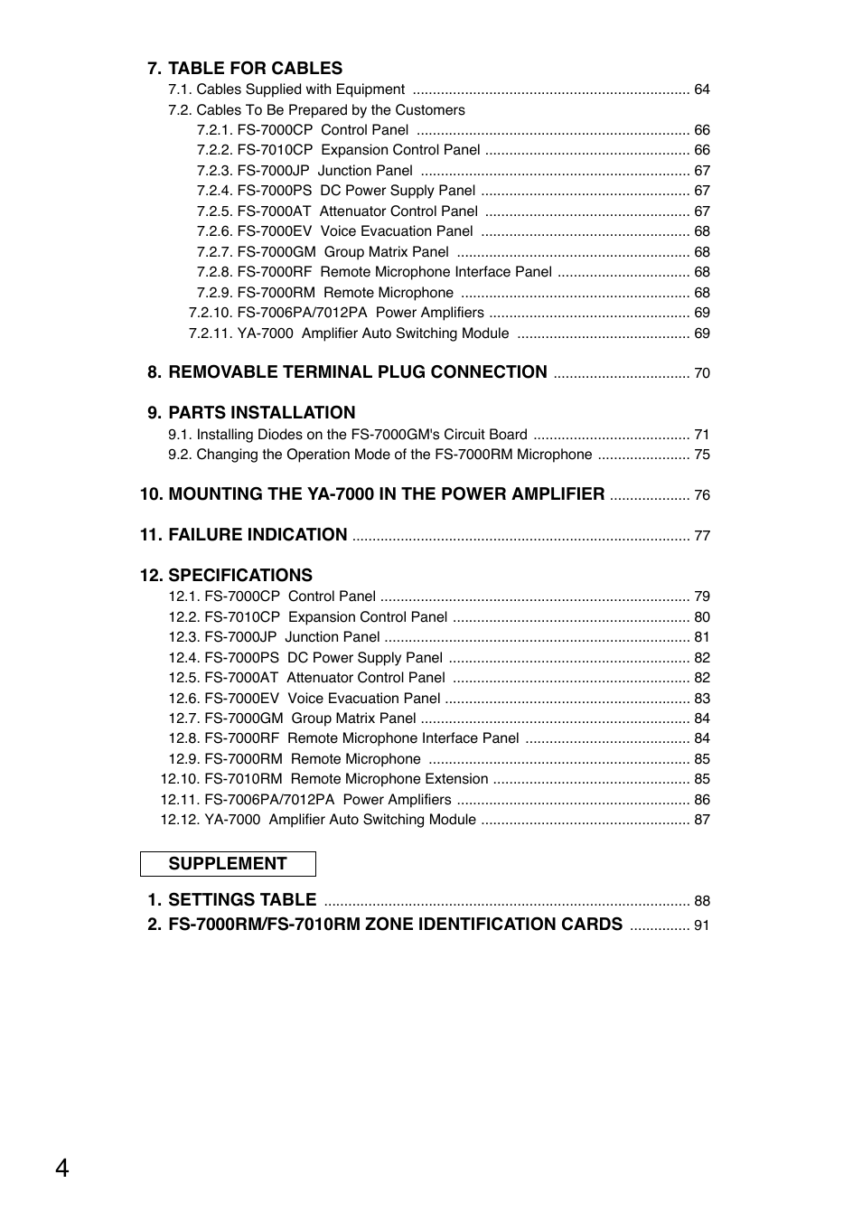 Toa FS-7000 SERIES Installation User Manual | Page 4 / 92