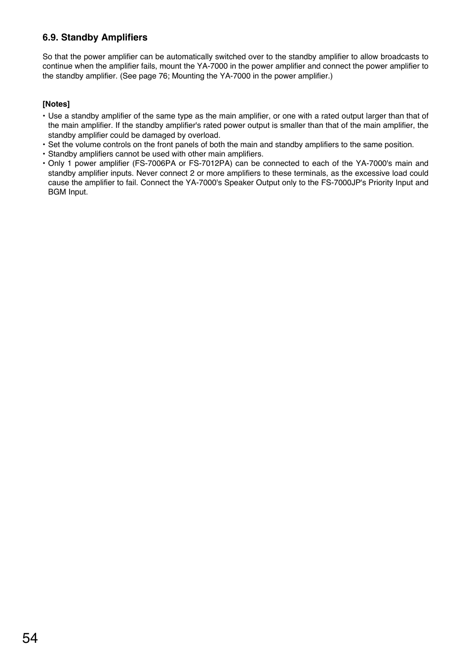 Toa FS-7000 SERIES Installation User Manual | Page 54 / 92