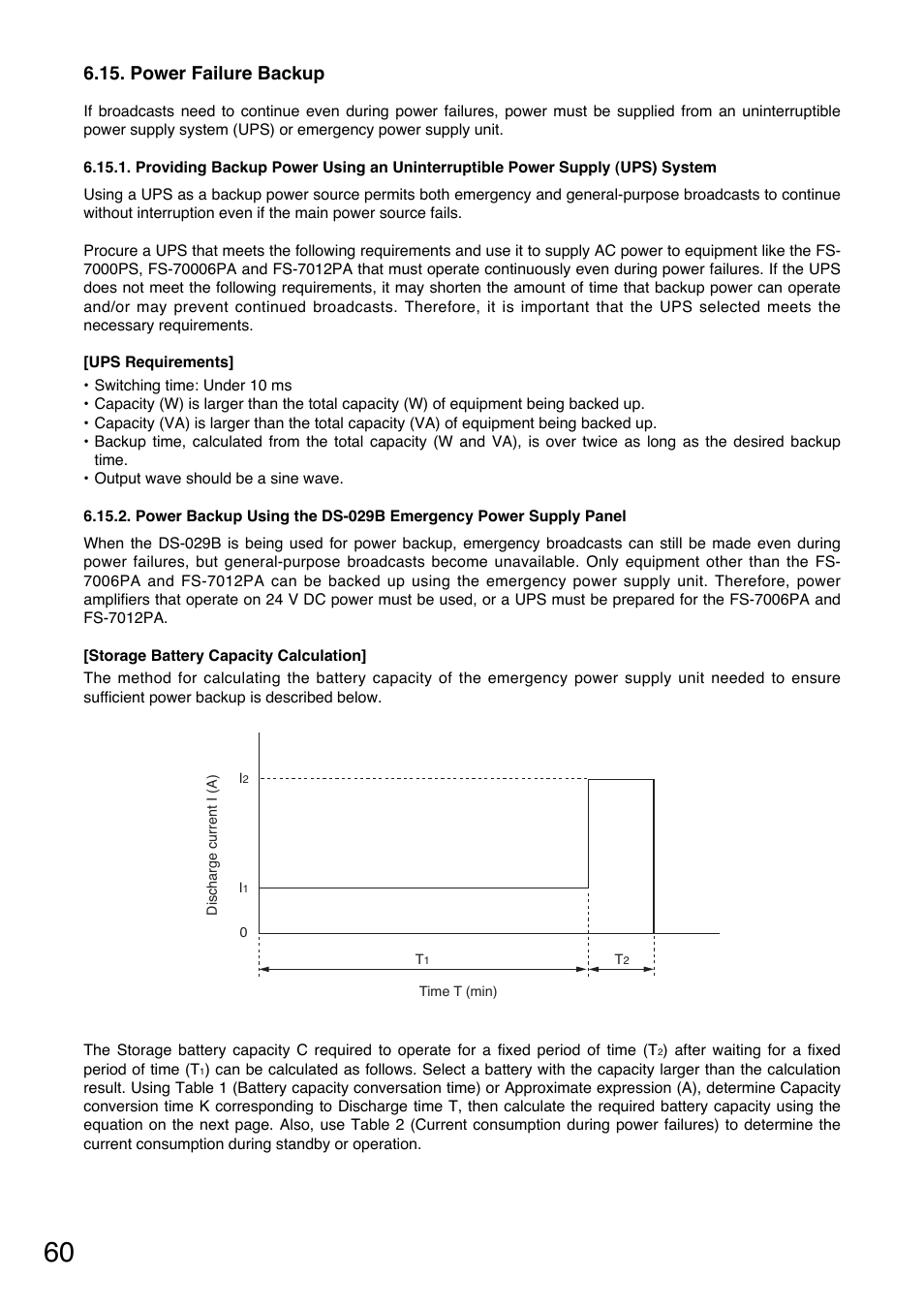 Power failure backup | Toa FS-7000 SERIES Installation User Manual | Page 60 / 92