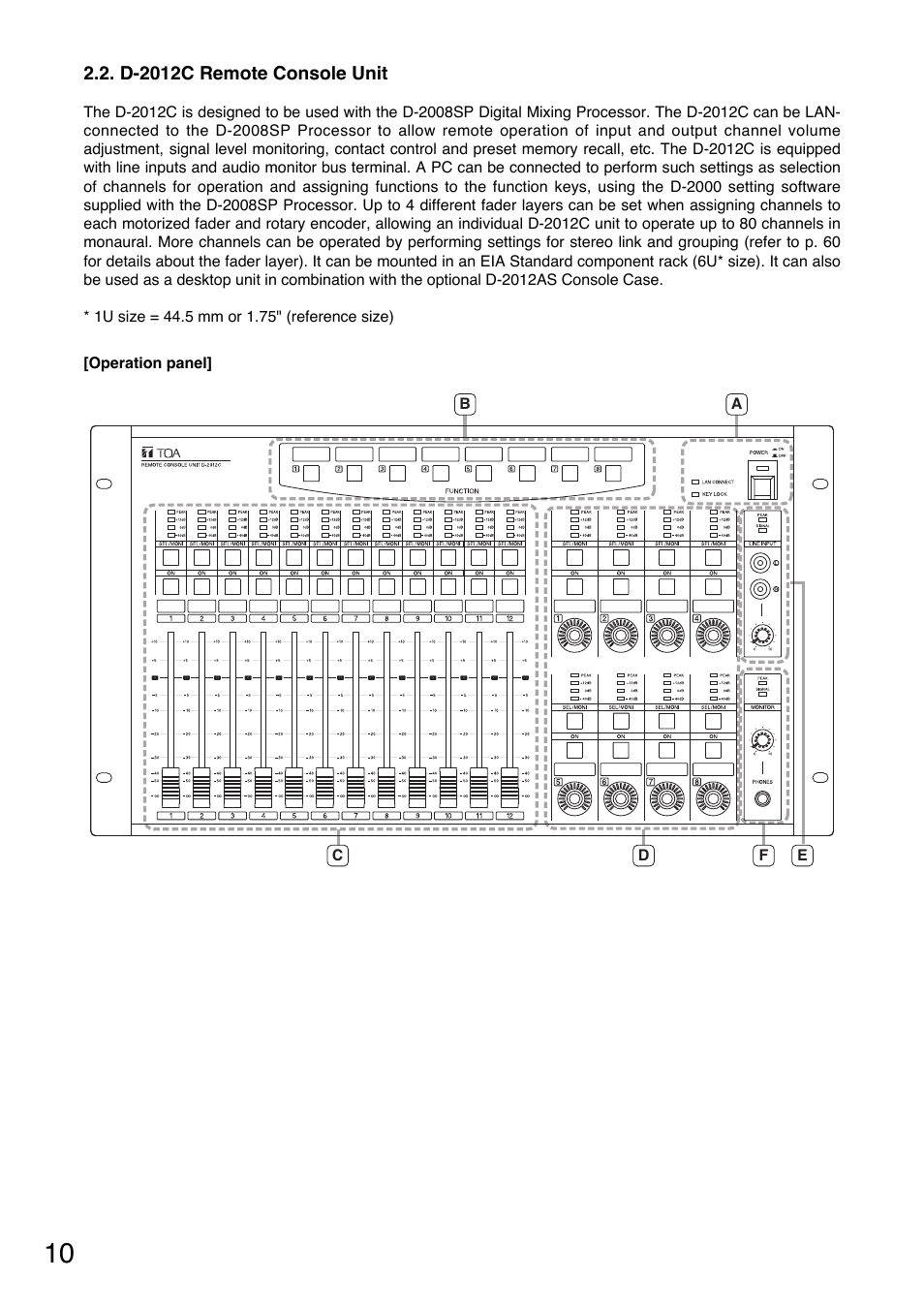 Toa D-2000 Series Installation User Manual | Page 10 / 84