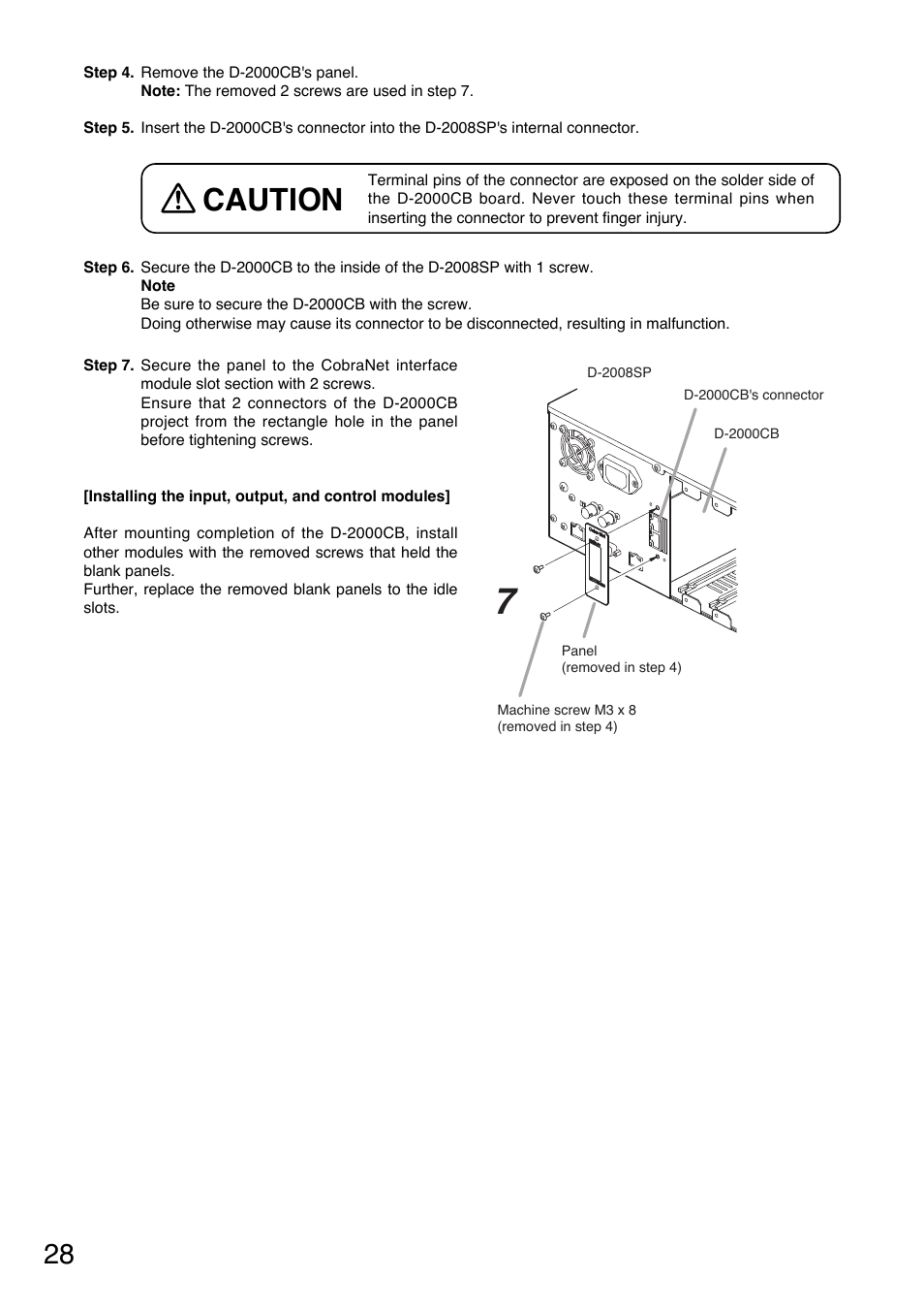 Caution | Toa D-2000 Series Installation User Manual | Page 28 / 84