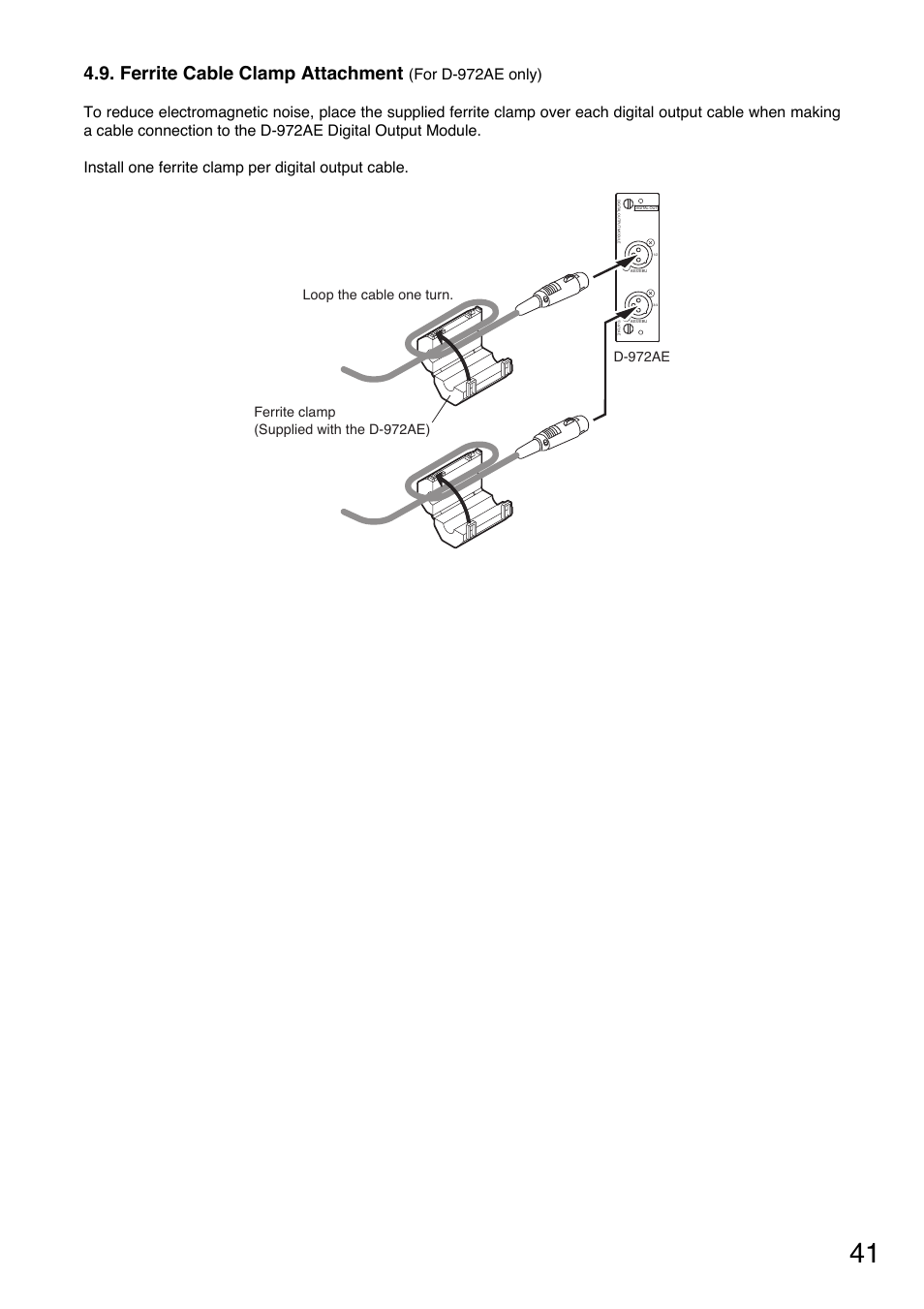 Ferrite cable clamp attachment | Toa D-2000 Series Installation User Manual | Page 41 / 84