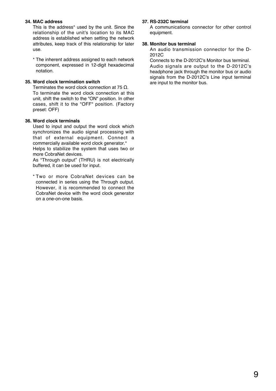 Toa D-2000 Series Installation User Manual | Page 9 / 84