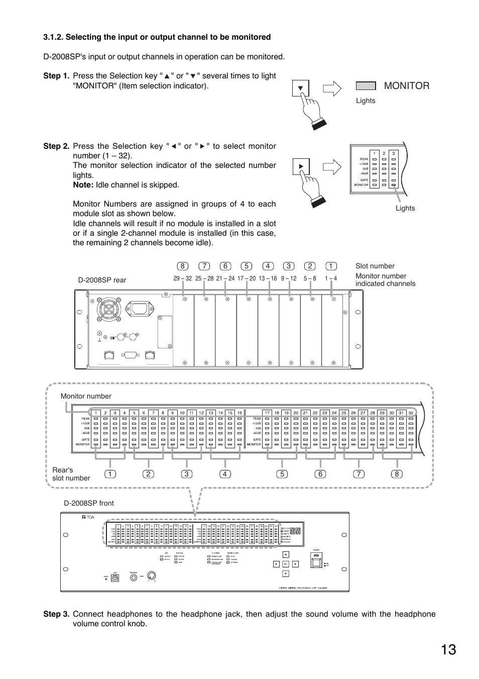 Monitor | Toa DD-2000 Series Manual User Manual | Page 13 / 24