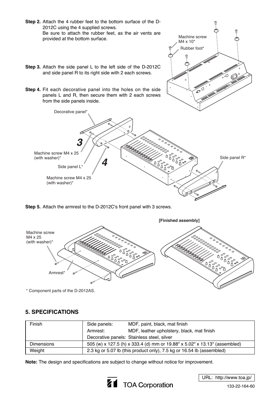 Toa D-2012AS User Manual | Page 2 / 2