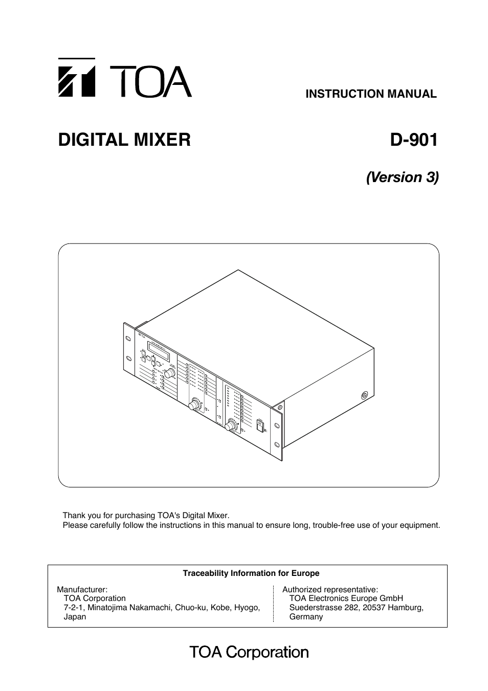 Toa D-901 User Manual | 96 pages