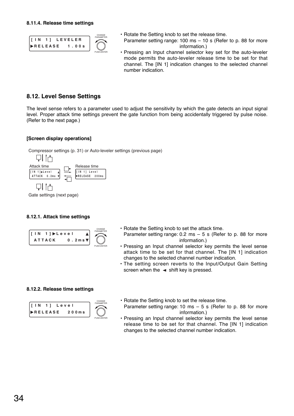 Level sense settings | Toa D-901 User Manual | Page 34 / 96