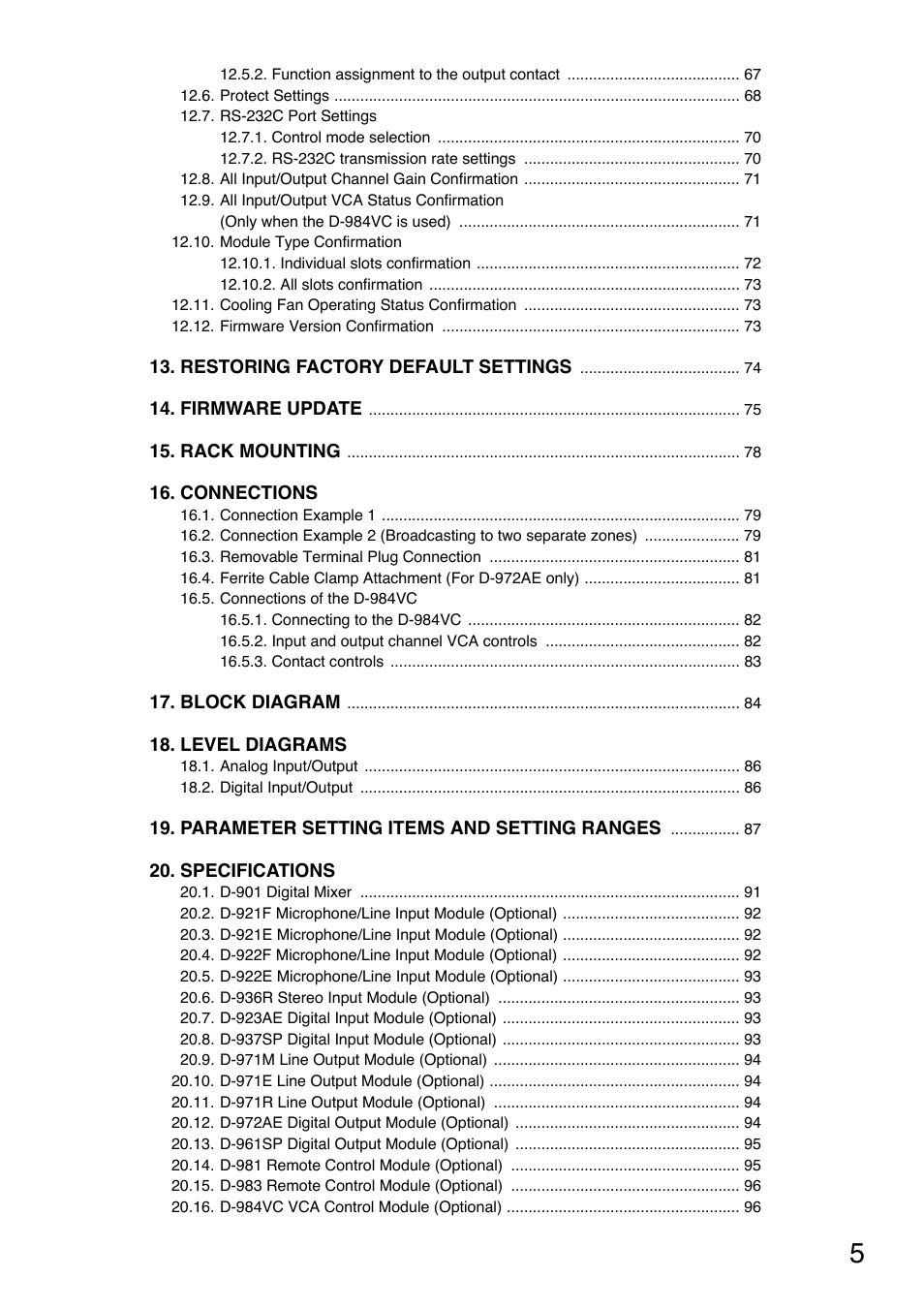 Toa D-901 User Manual | Page 5 / 96