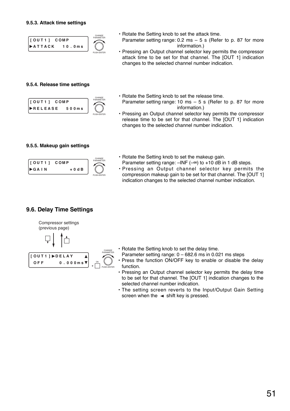 Delay time settings | Toa D-901 User Manual | Page 51 / 96