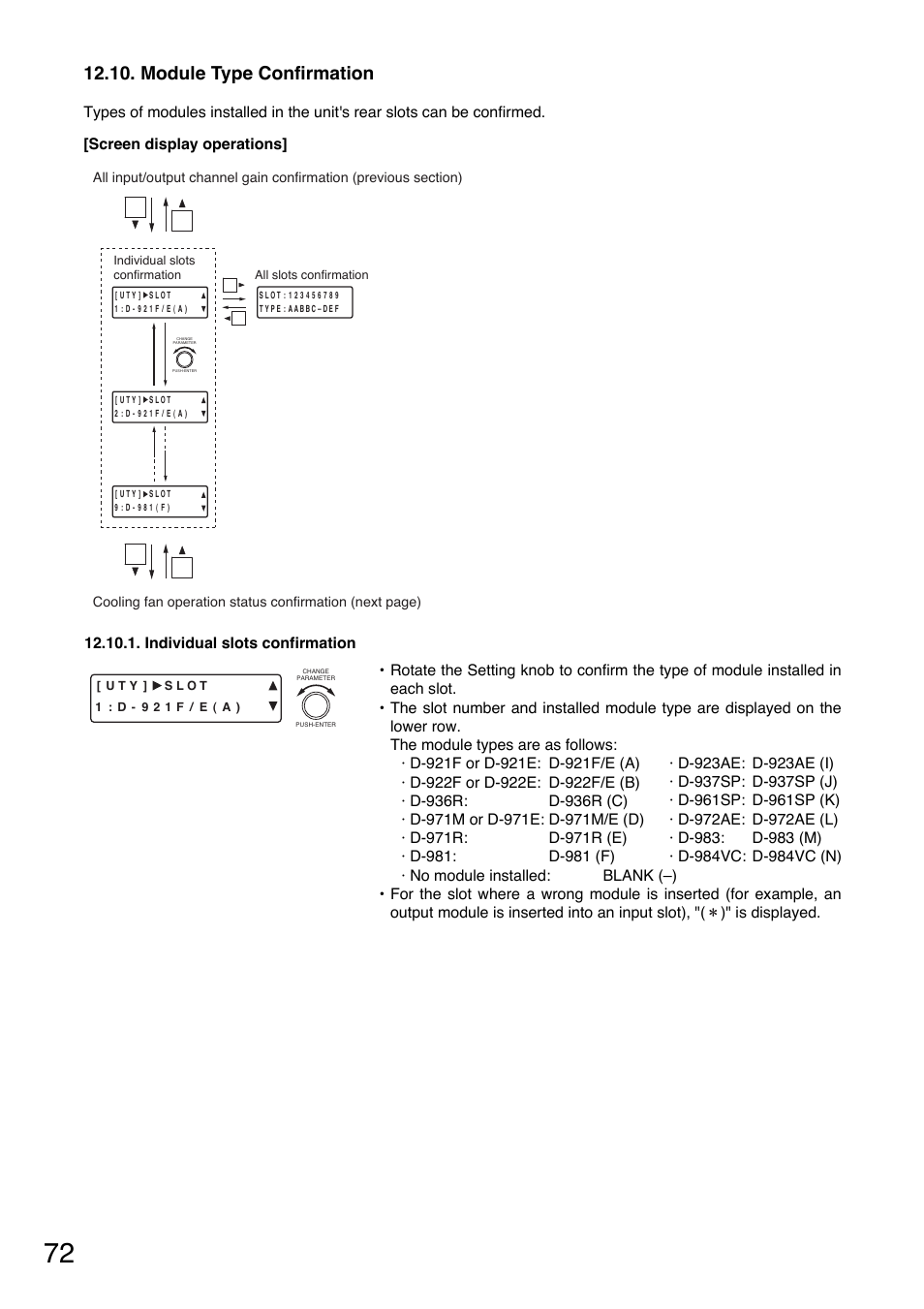 Module type confirmation | Toa D-901 User Manual | Page 72 / 96