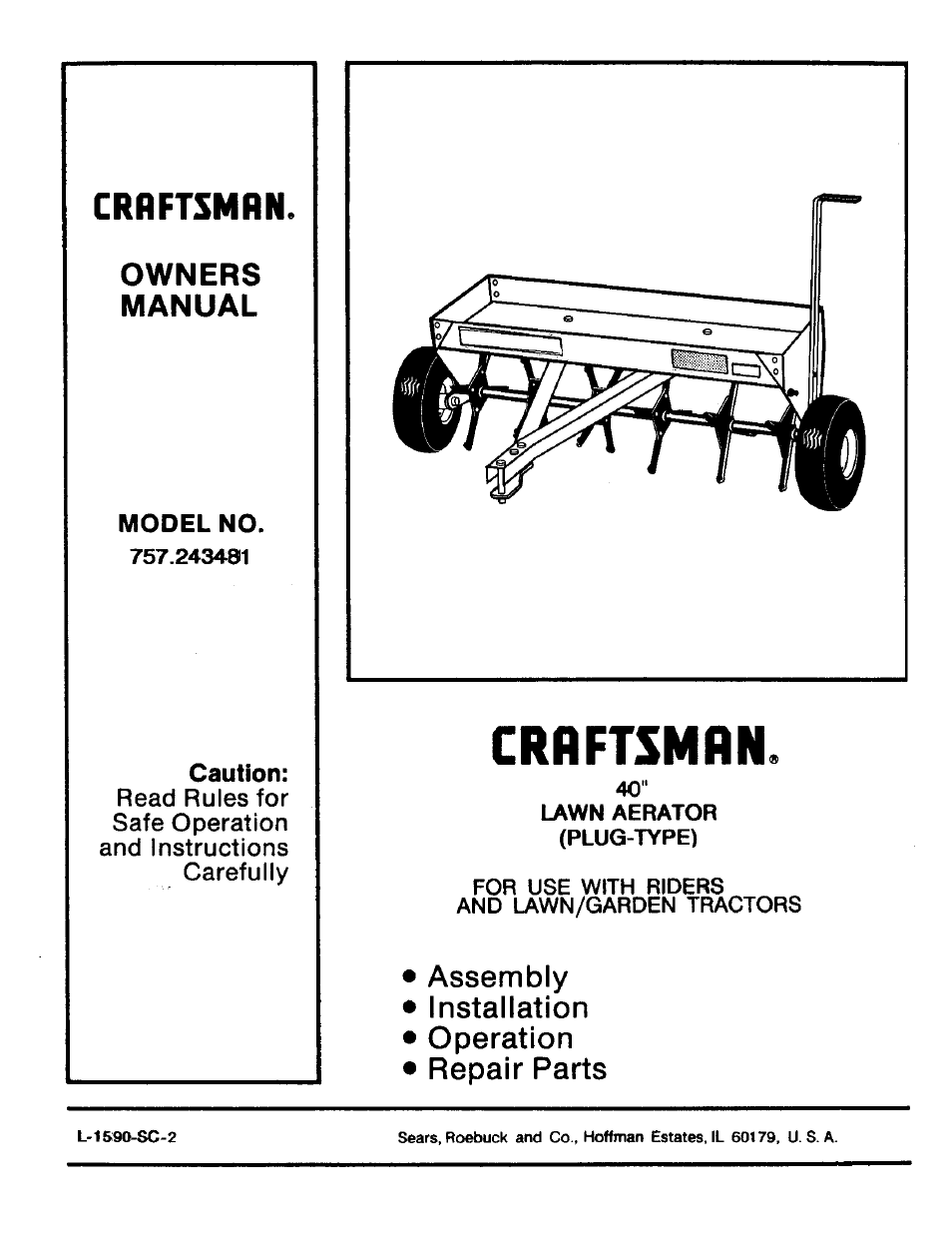 Craftsman 757.243481 User Manual | 8 pages