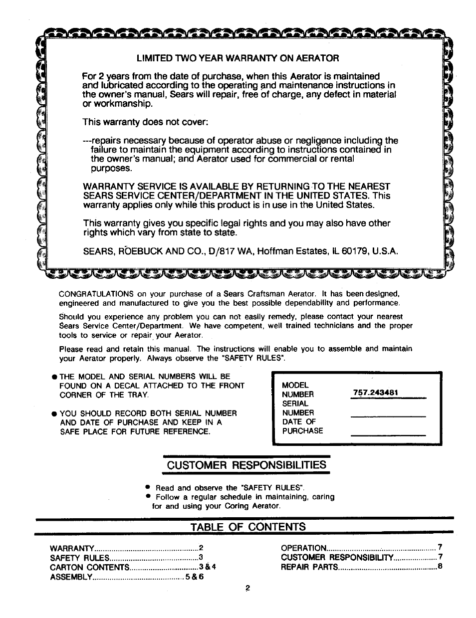 Craftsman 757.243481 User Manual | Page 2 / 8