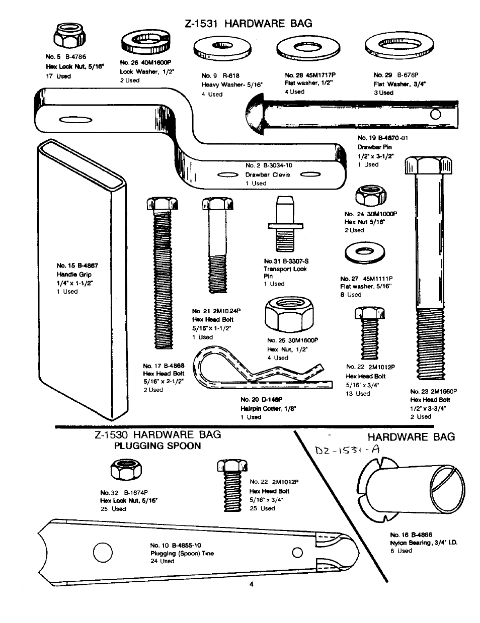 Z-1531 hardware bag | Craftsman 757.243481 User Manual | Page 4 / 8