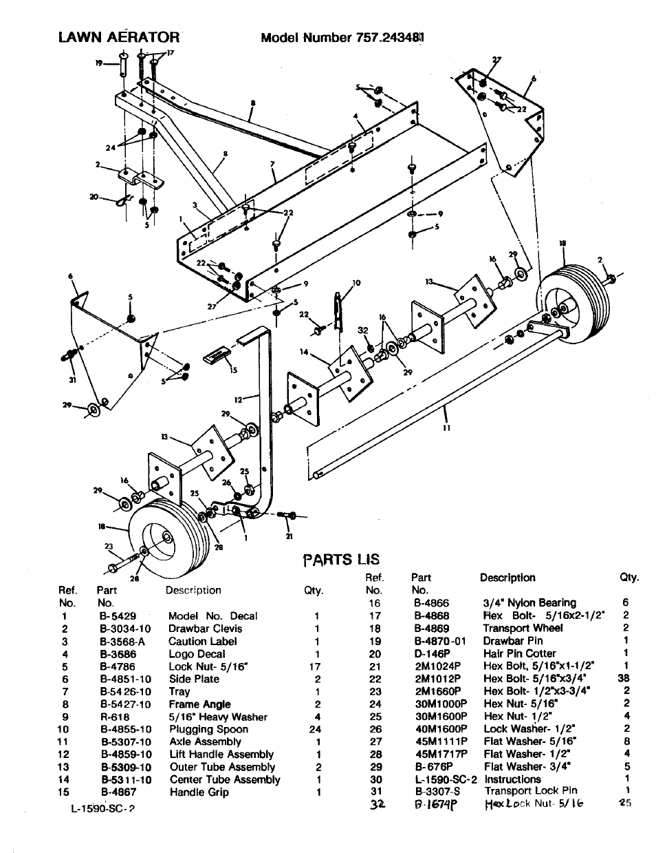 Lawn aerator | Craftsman 757.243481 User Manual | Page 8 / 8