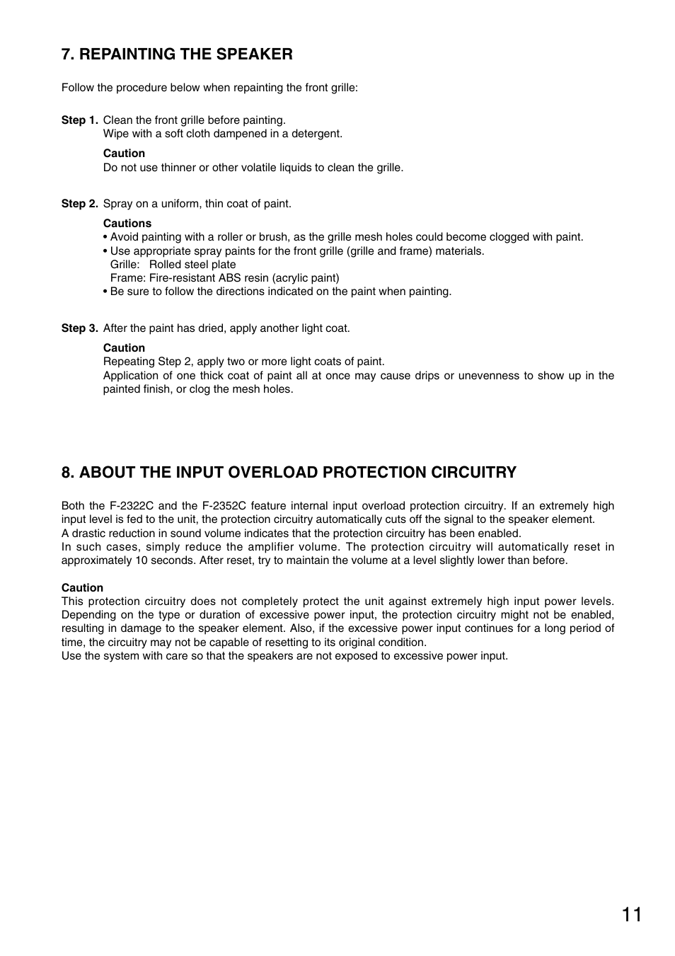 Toa F-2352C User Manual | Page 11 / 12