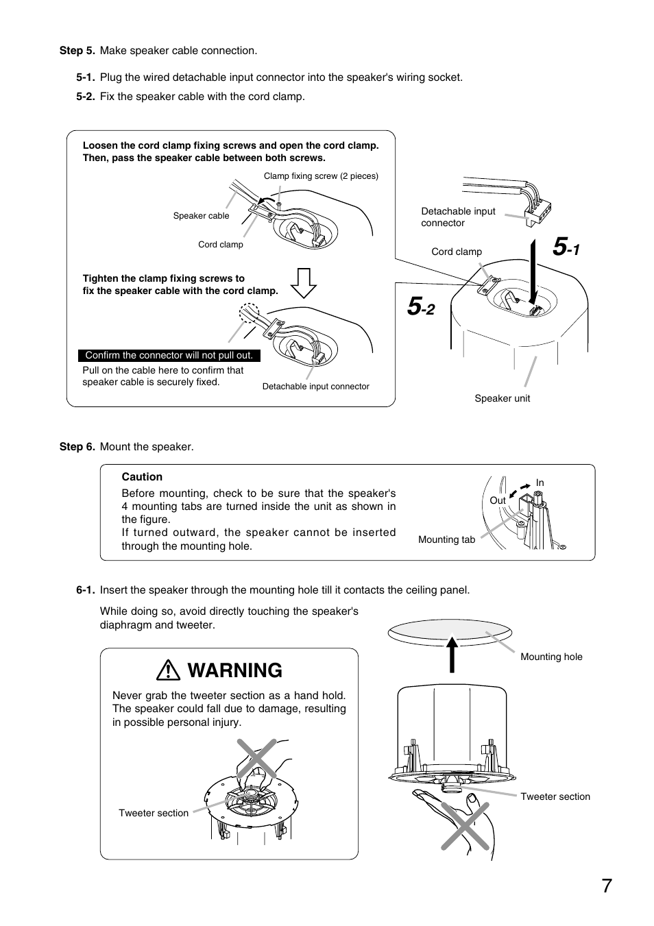 Warning | Toa F-2852C User Manual | Page 7 / 12