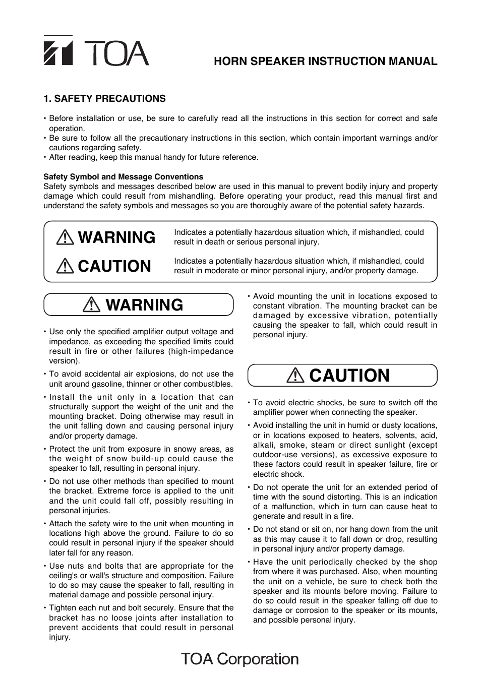 Toa SC-630 User Manual | 2 pages