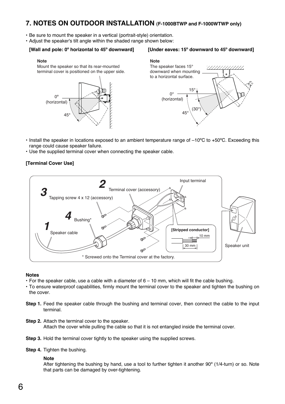 Toa F-1000WTWP User Manual | Page 6 / 18