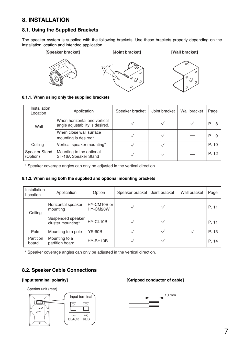 Installation | Toa F-1000WTWP User Manual | Page 7 / 18