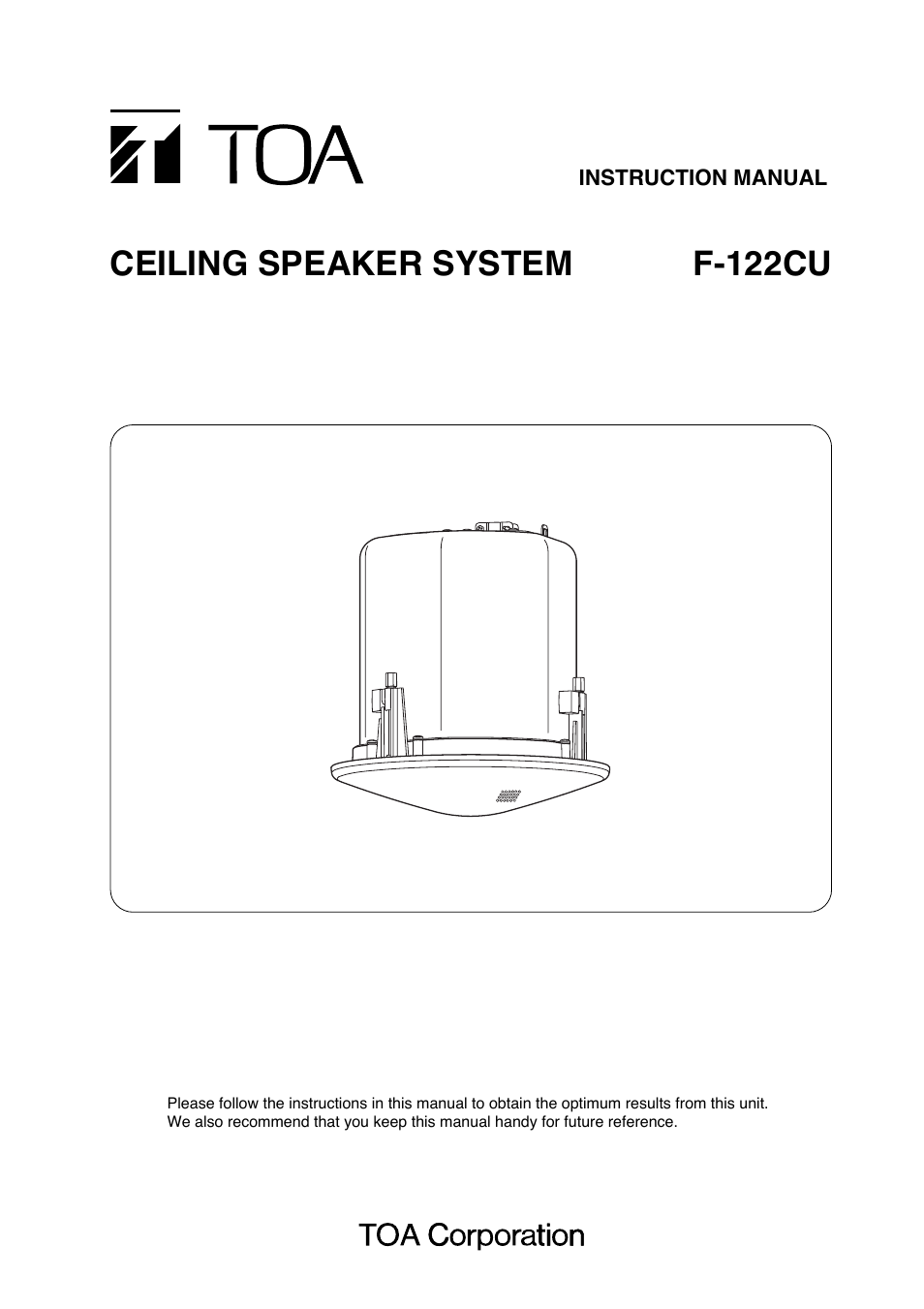 Toa F-122CU User Manual | 20 pages