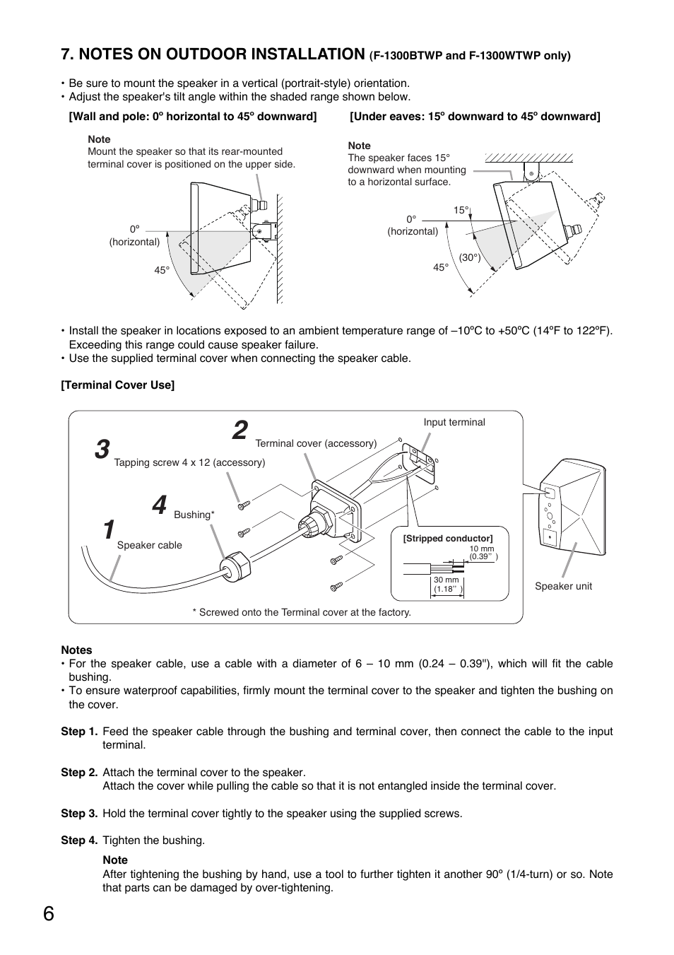 Toa F-1300WTWP User Manual | Page 6 / 18
