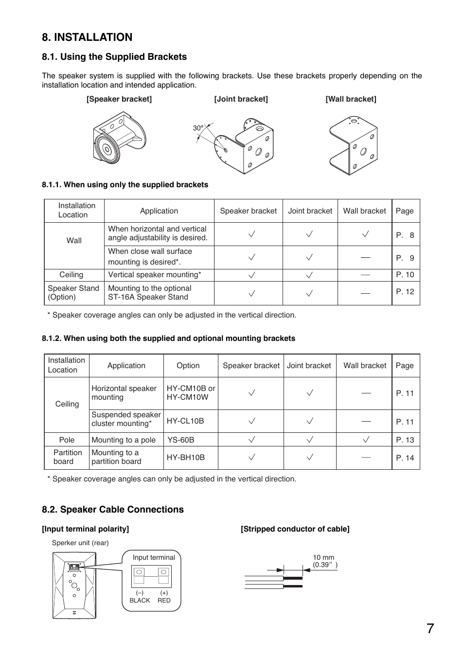 Installation | Toa F-1300WTWP User Manual | Page 7 / 18