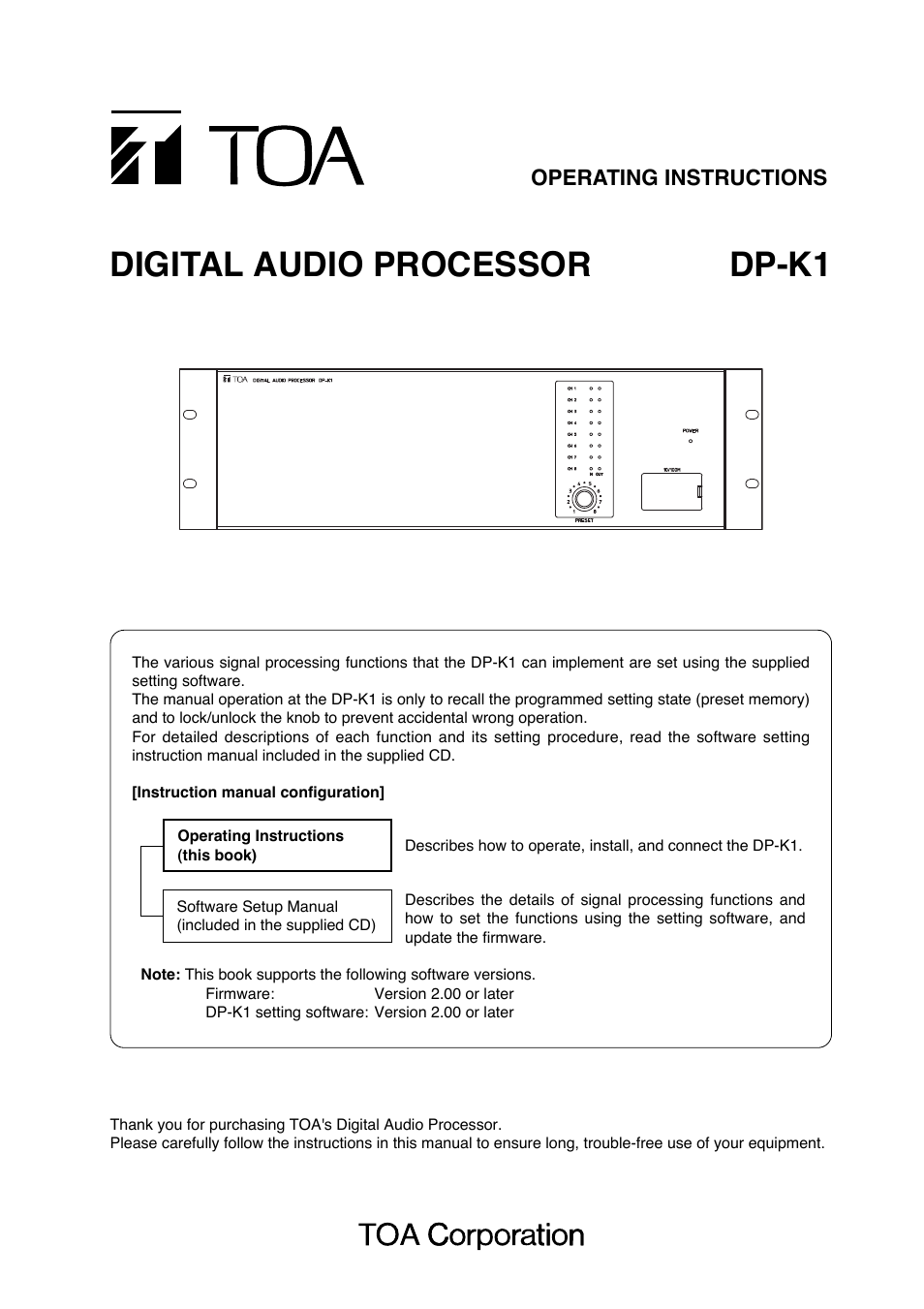 Toa DP-K1 User Manual | 28 pages