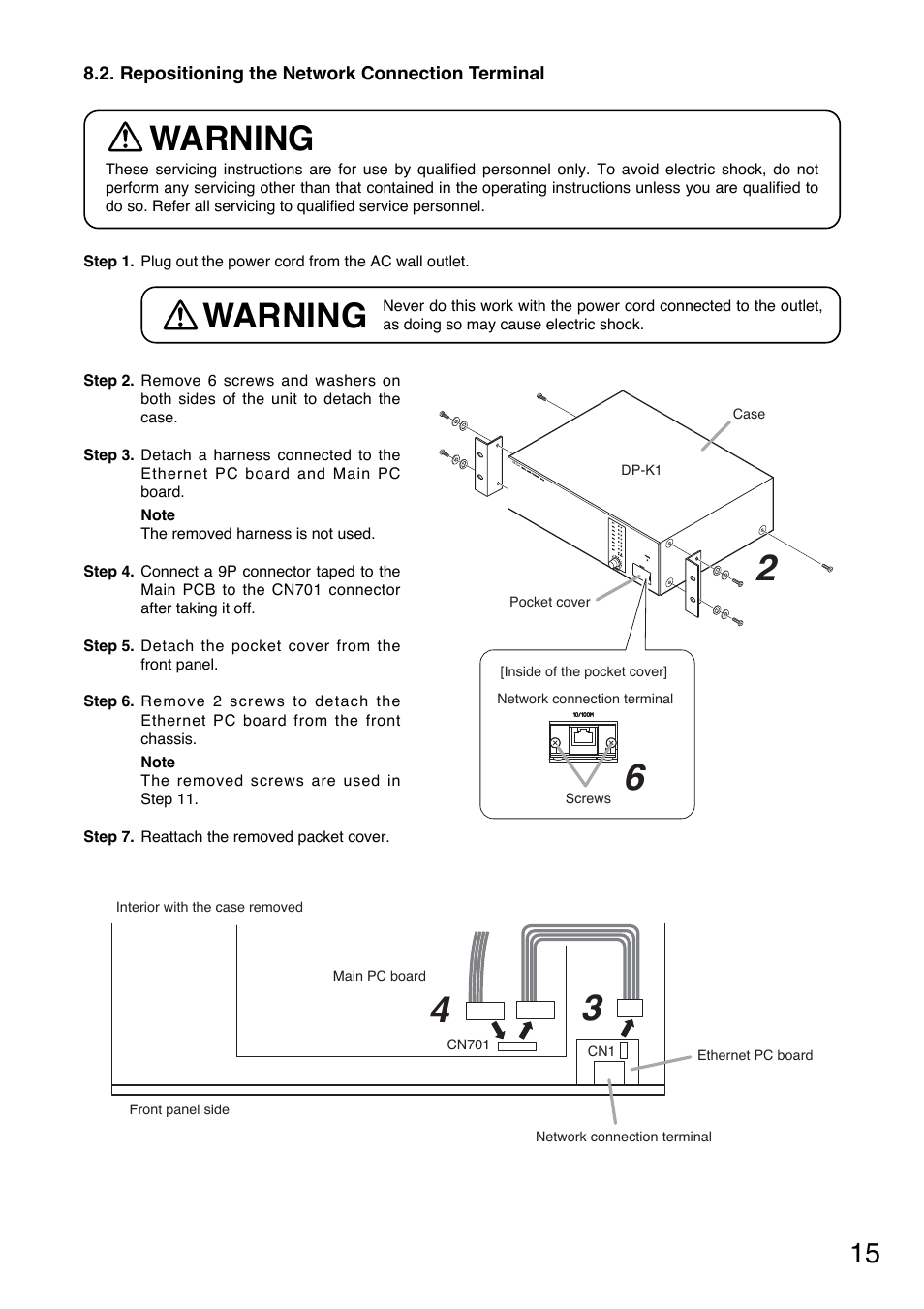 Warning | Toa DP-K1 User Manual | Page 15 / 28