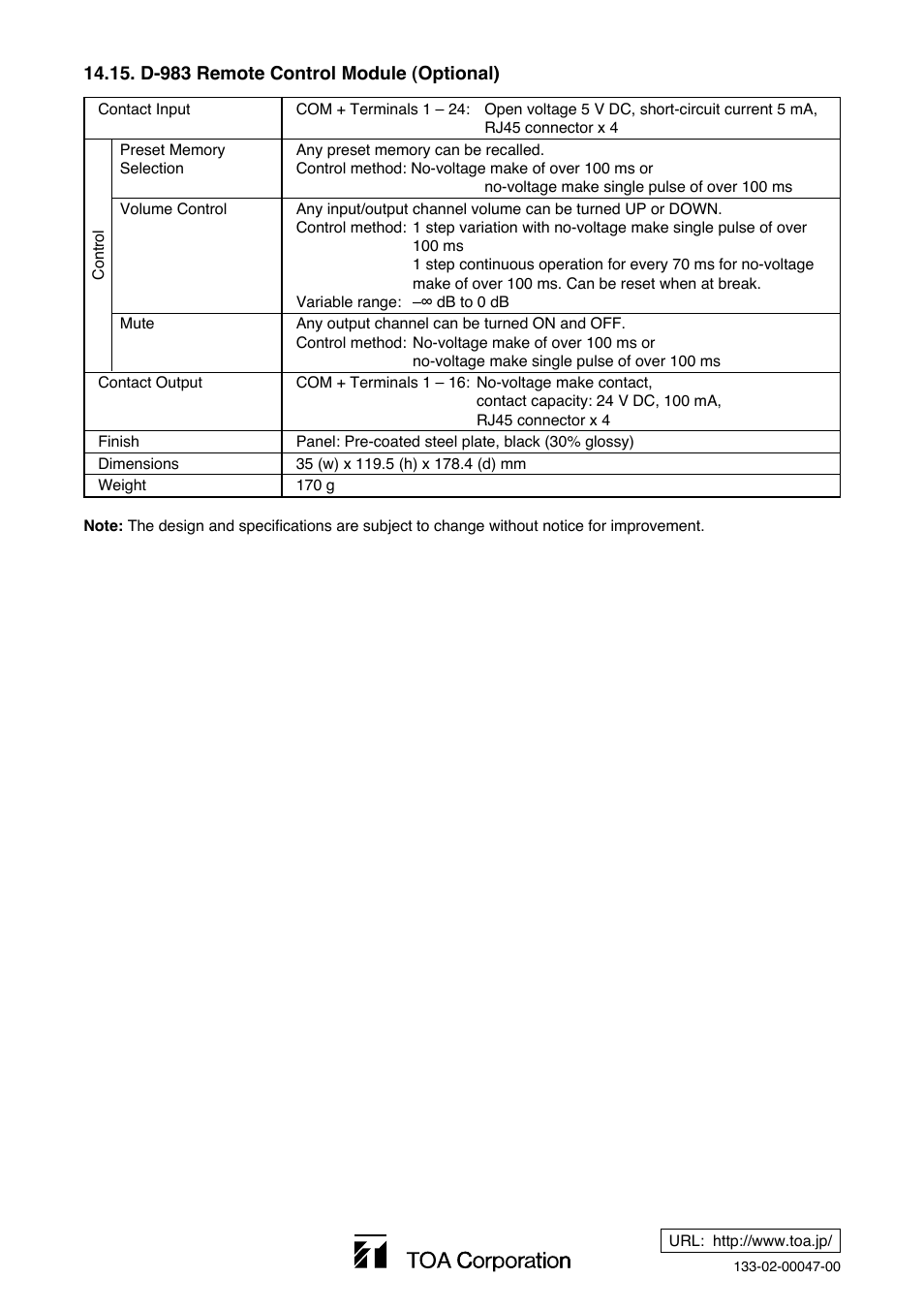 Toa DP-K1 User Manual | Page 28 / 28