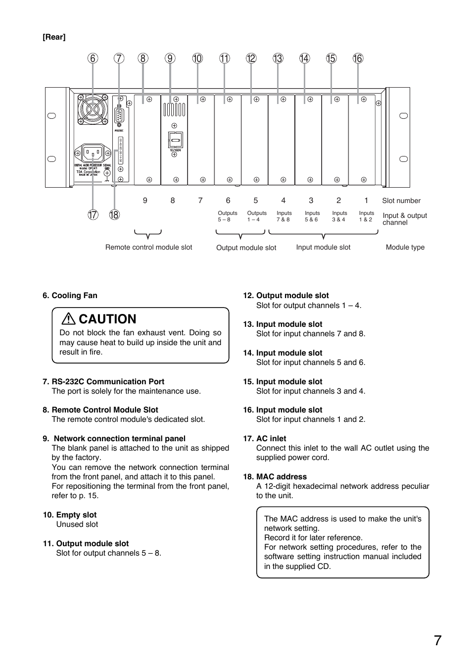 Caution | Toa DP-K1 User Manual | Page 7 / 28