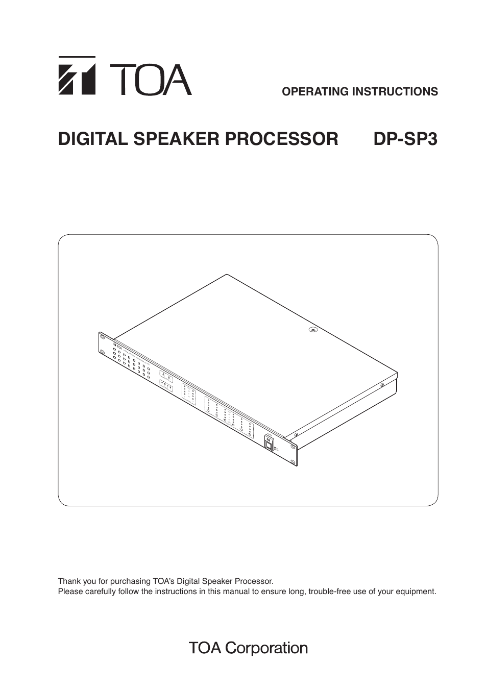 Toa DP-SP3 User Manual | 24 pages