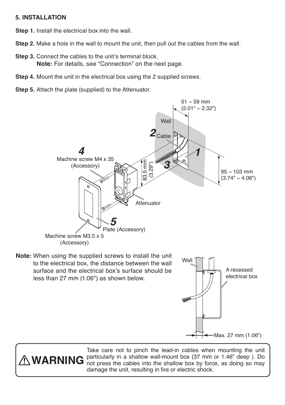 Warning | Toa AT-603AP User Manual | Page 3 / 4