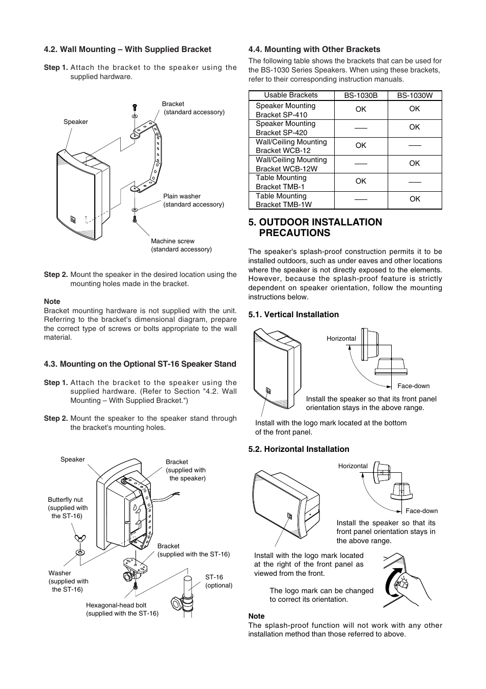 Outdoor installation precautions | Toa BS-1030W User Manual | Page 3 / 4