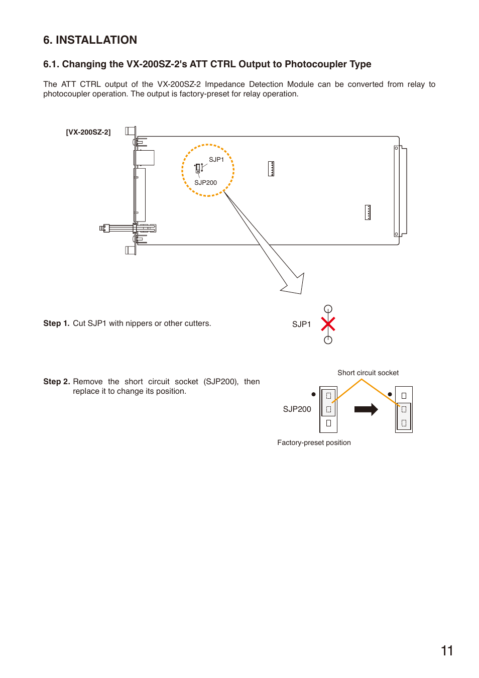 Installation, P. 11 | Toa VX-200SZ-2 User Manual | Page 11 / 24