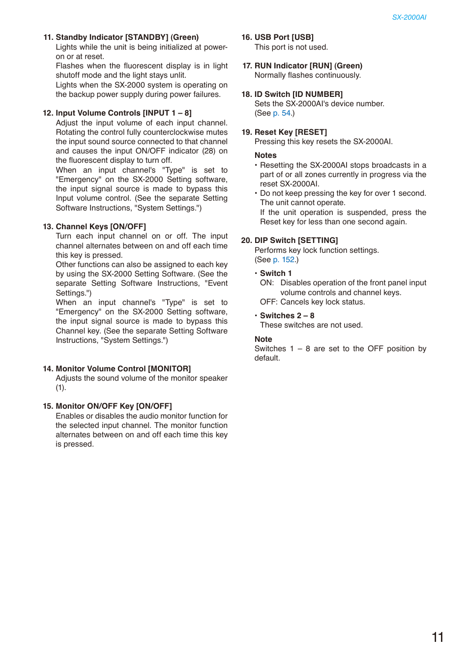 Toa SX-2000 Series Installation User Manual | Page 11 / 194