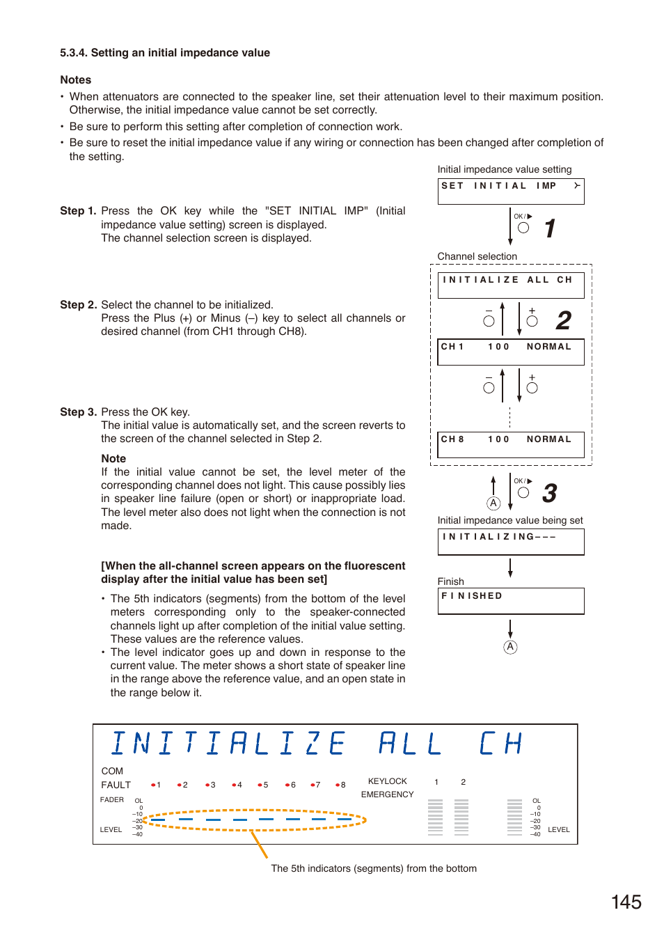 Setting an initial impedance value, P. 145 | Toa SX-2000 Series Installation User Manual | Page 145 / 194