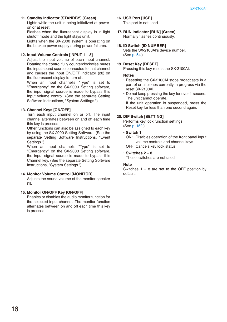 Toa SX-2000 Series Installation User Manual | Page 16 / 194