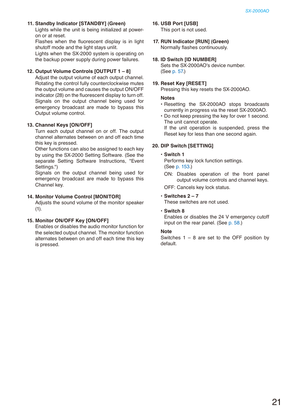 Toa SX-2000 Series Installation User Manual | Page 21 / 194