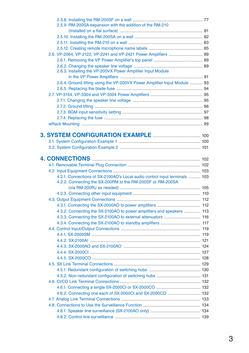 System configuration example, Connections | Toa SX-2000 Series Installation User Manual | Page 3 / 194