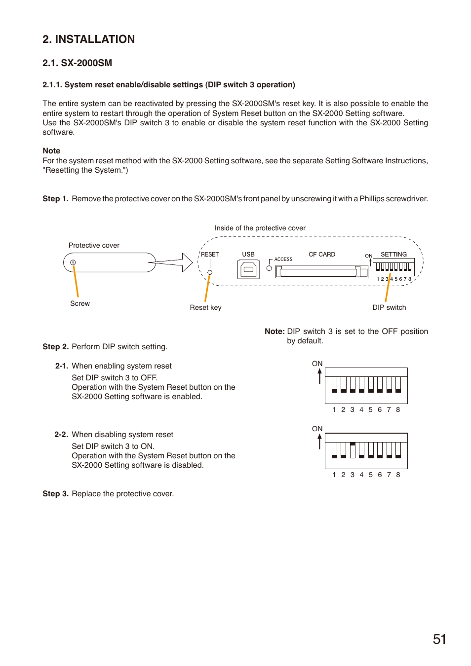 Installation, Sx-2000sm, P. 51) | Toa SX-2000 Series Installation User Manual | Page 51 / 194