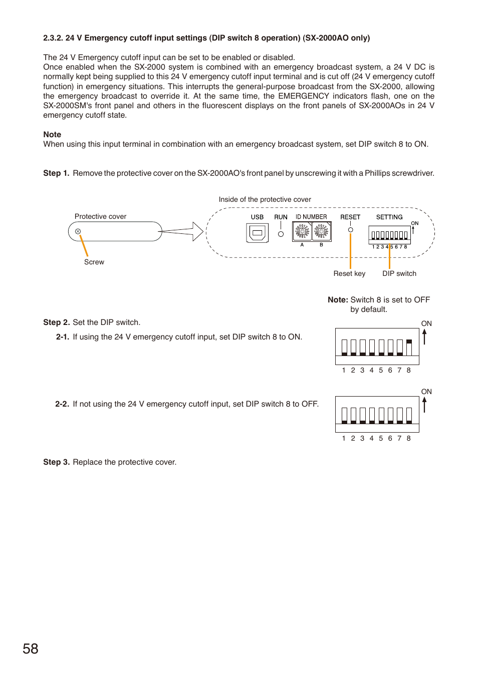 Sx-2000ao only), P. 58 | Toa SX-2000 Series Installation User Manual | Page 58 / 194