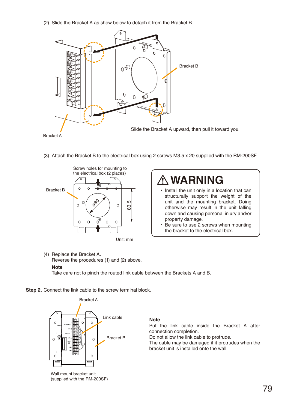 Warning | Toa SX-2000 Series Installation User Manual | Page 79 / 194